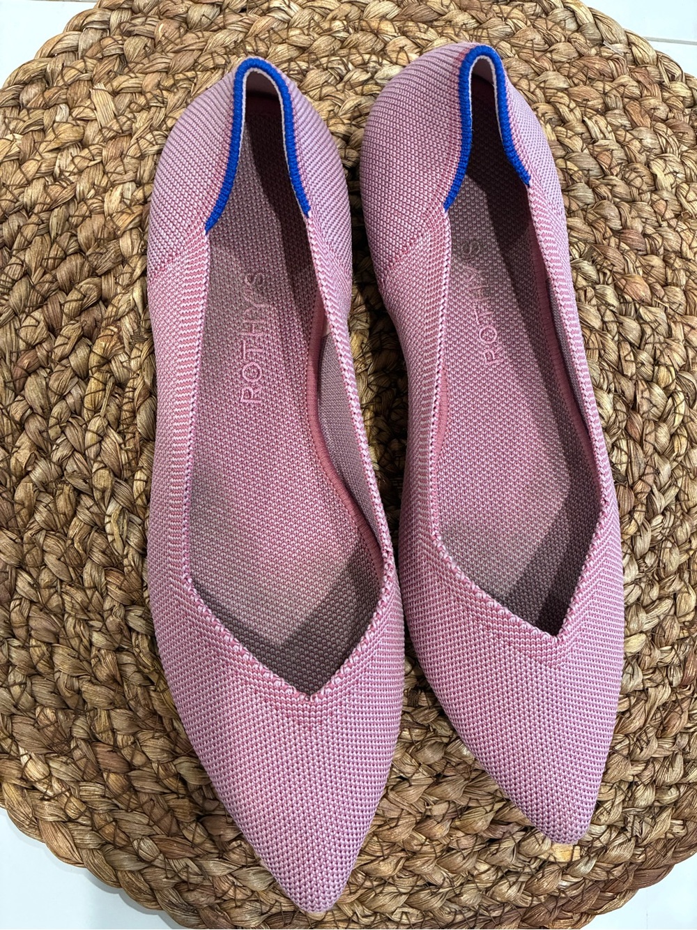 Rothy's The Point flats in the retired Rosebud pink